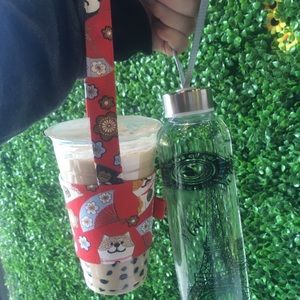 Red Shiba Dog boba/cup holder